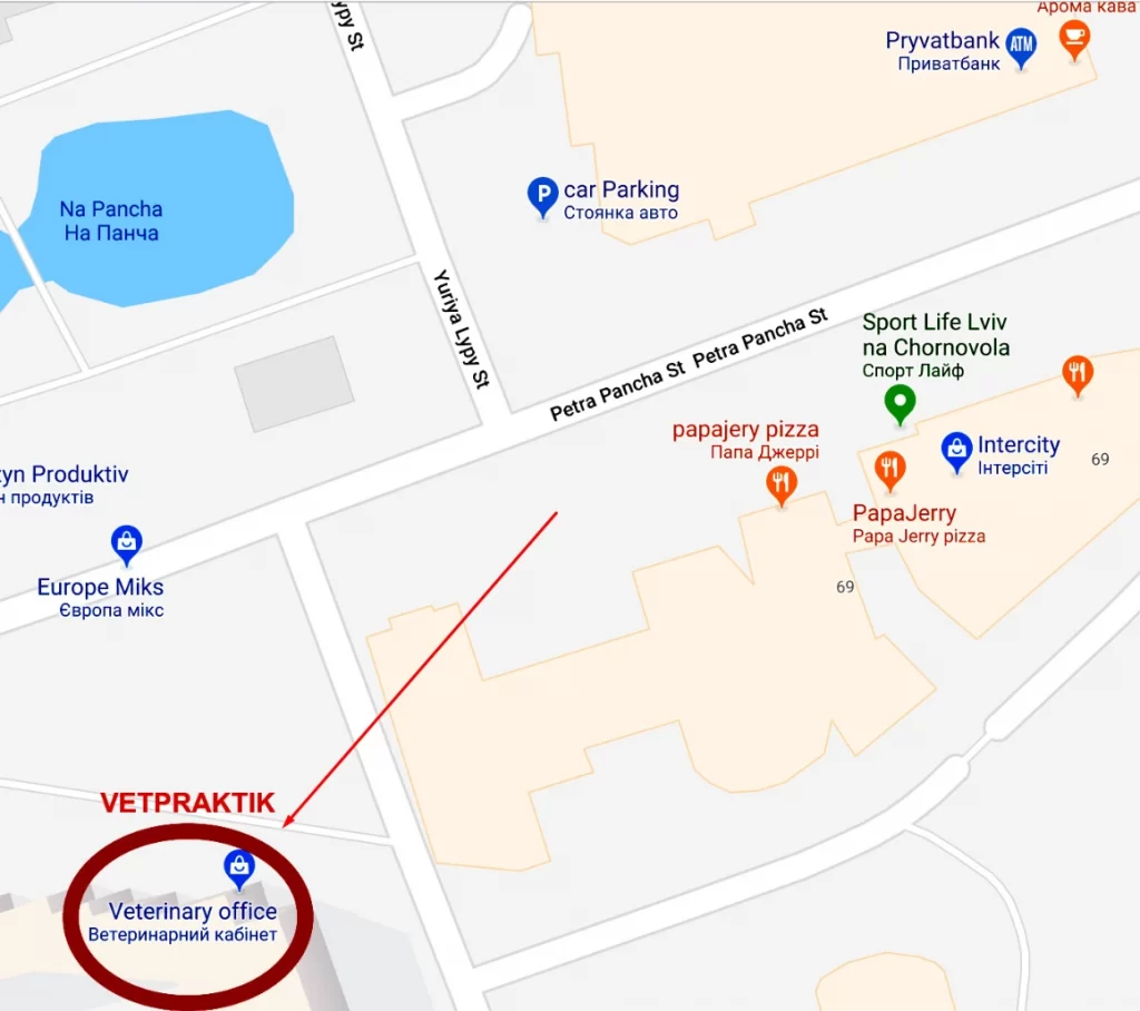 Мапа доїзду до ветеринарного кабінету VetPraktik